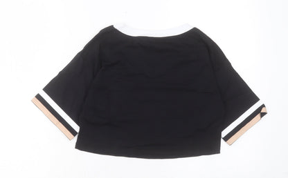Womens UK Size S Select Black Cropped T-Shirt