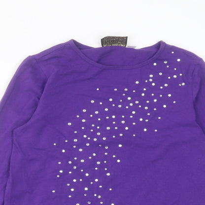Womens UK Size XS Bob Mackie Purple Basic T-Shirt