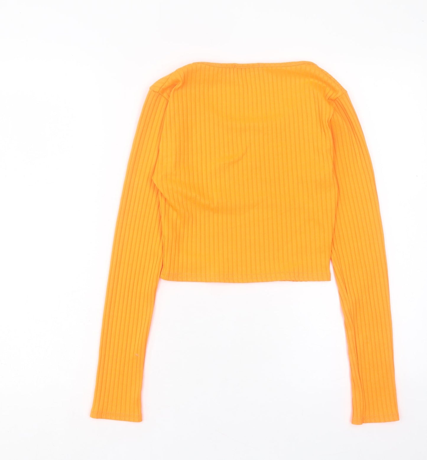 Womens UK Size 8 PRETTYLITTLETHING Orange Cropped T-Shirt
