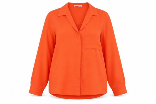 Womens UK Size 12 Primark Orange Basic Button-Up