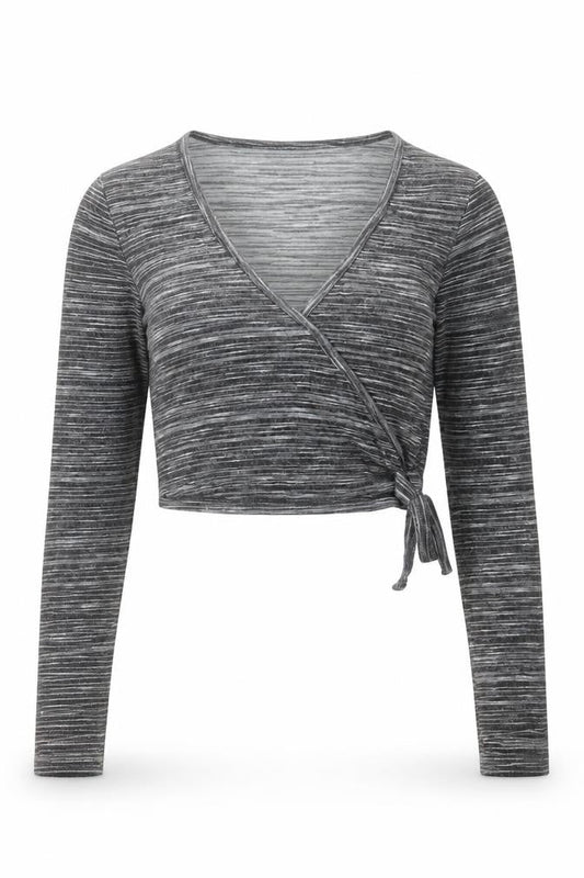 Tophop Womens Grey Viscose Cropped T-Shirt Size 6 V-Neck