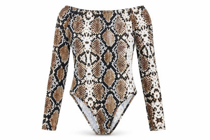 Womens UK Size 4 Boohoo One-Piece Brown Bodysuit