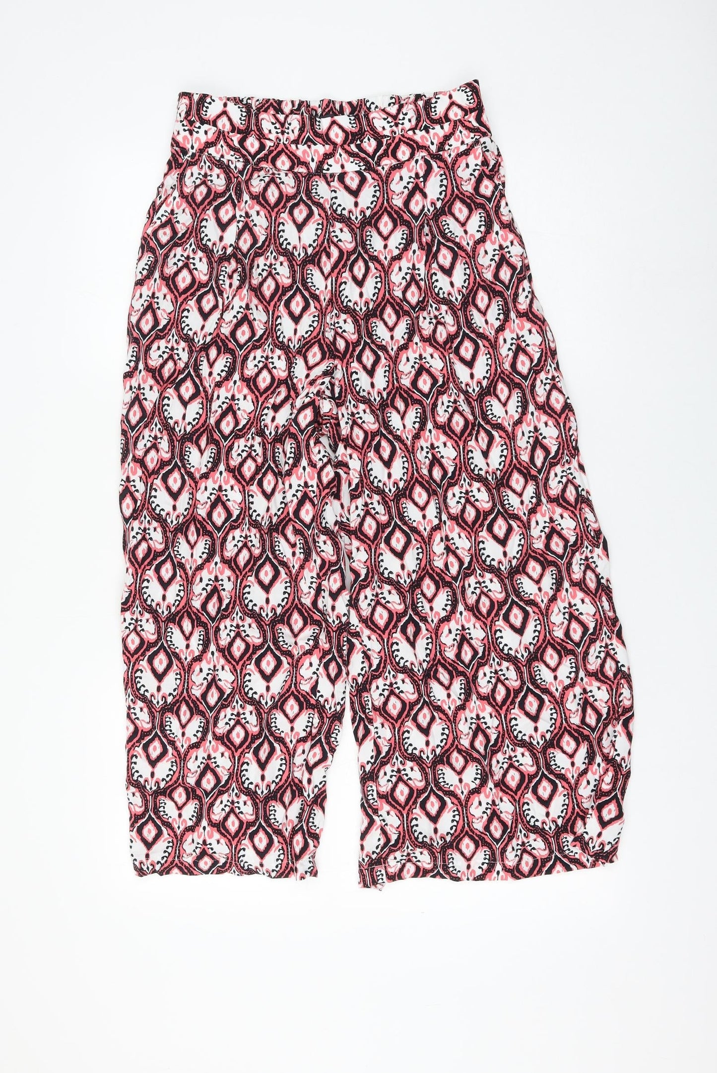 Womens UK Size 8 Marks and Spencer Regular Fit Cropped Pink Trousers