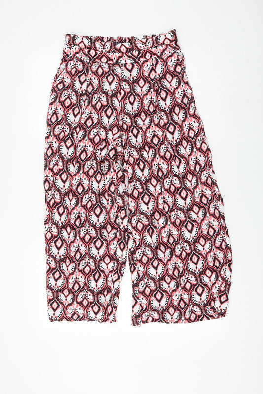 Womens UK Size 8 Marks and Spencer Regular Fit Cropped Pink Trousers