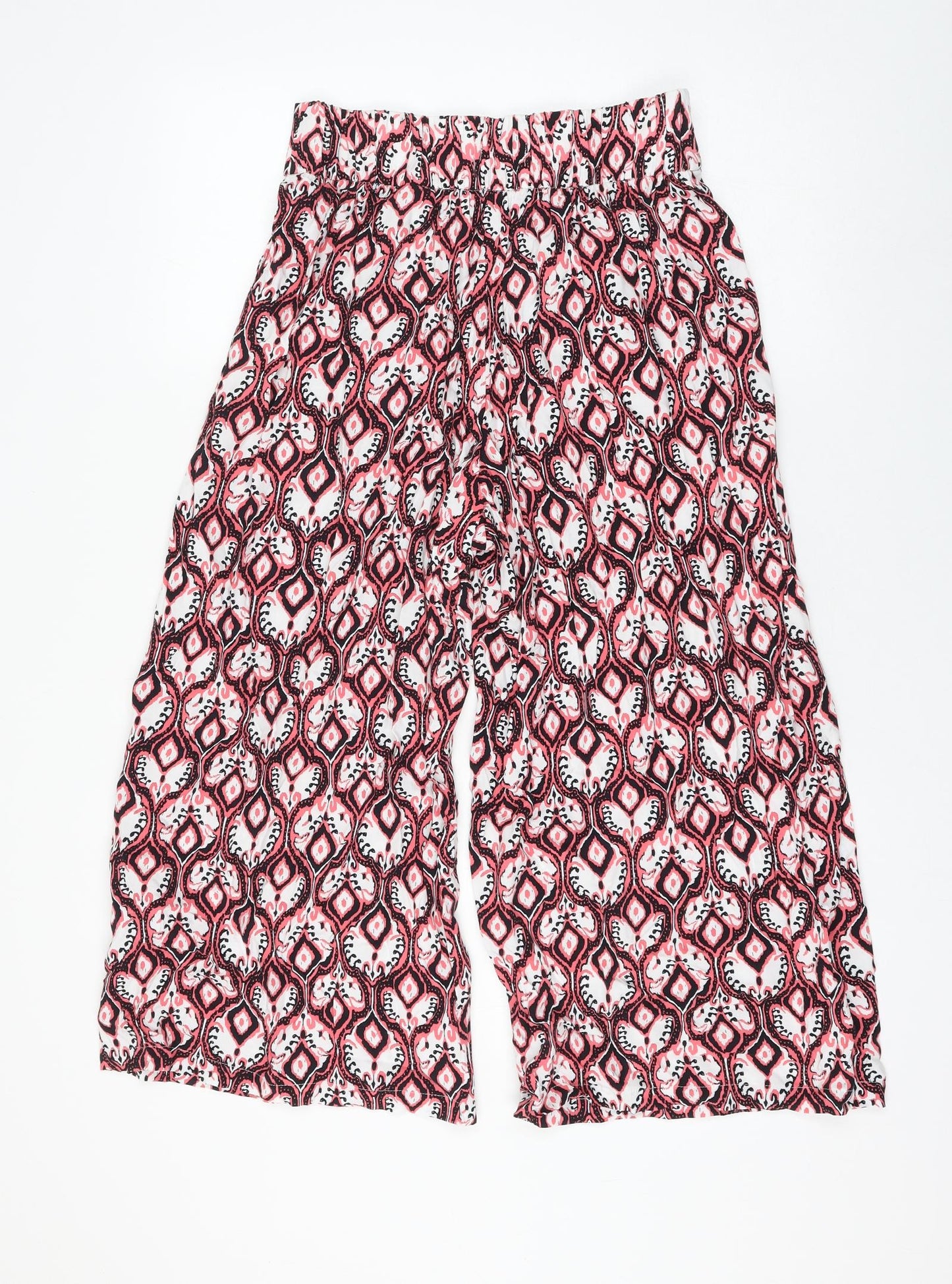 Womens UK Size 8 Marks and Spencer Regular Fit Cropped Pink Trousers