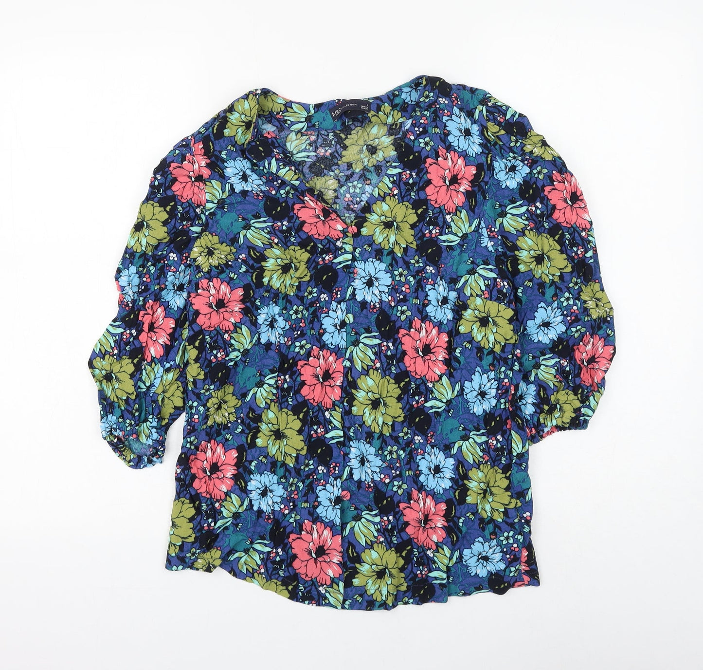 Womens UK Size 8 Marks and Spencer Multicoloured Basic Blouse