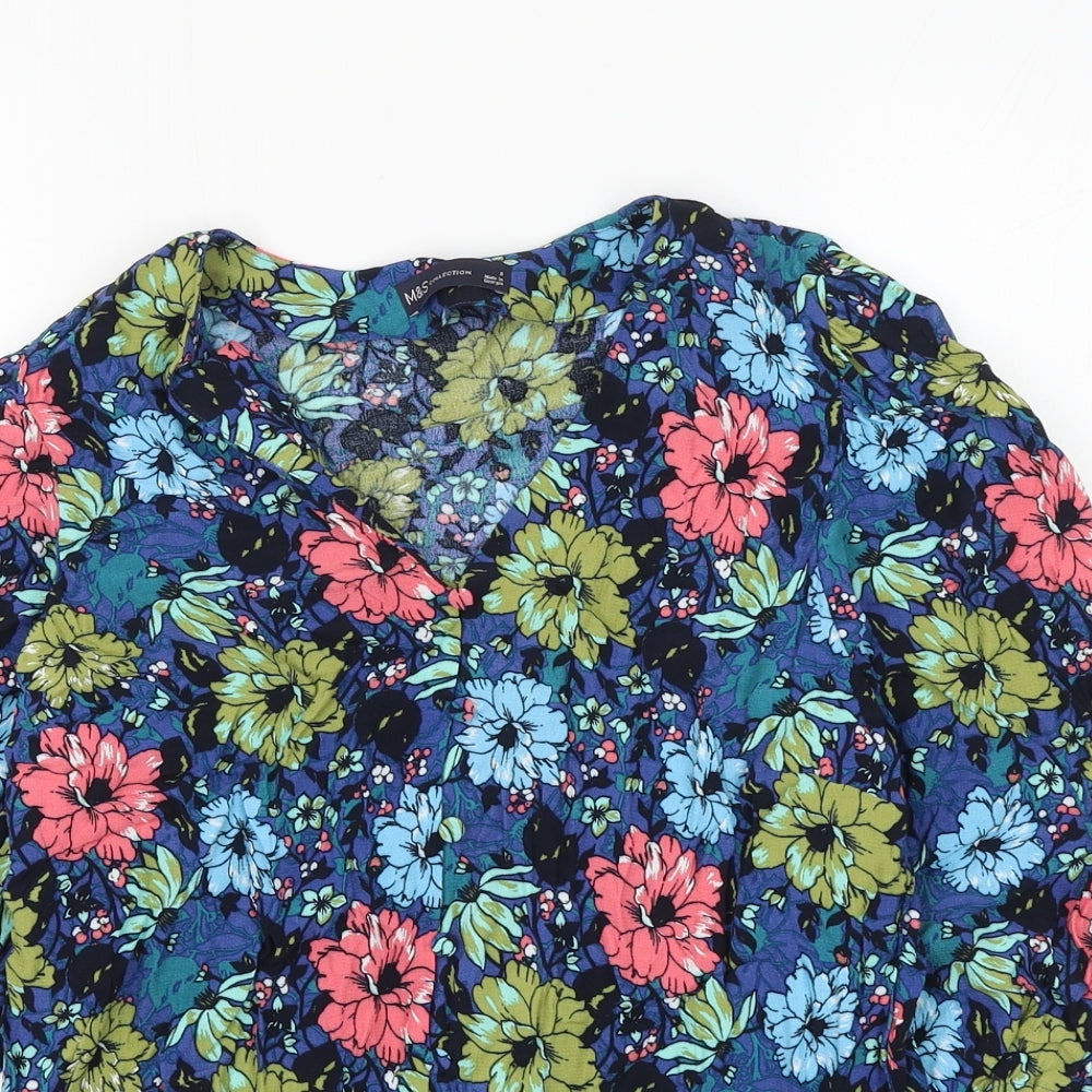 Womens UK Size 8 Marks and Spencer Multicoloured Basic Blouse