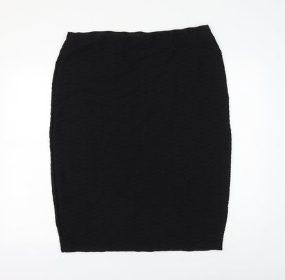 PREW Womens Black Polyester Straight & Pencil Skirt Size 38 in