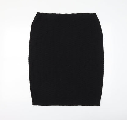 PREW Womens Black Polyester Straight & Pencil Skirt Size 38 in