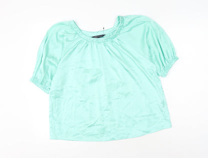 Womens UK Size 6 Marks and Spencer Green Basic Blouse