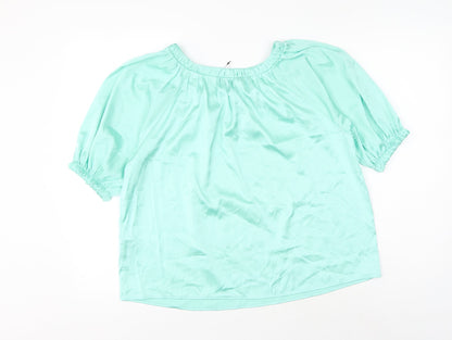Womens UK Size 6 Marks and Spencer Green Basic Blouse