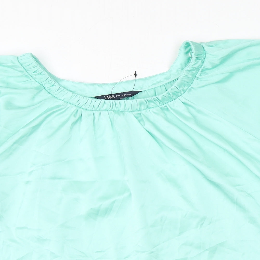 Womens UK Size 6 Marks and Spencer Green Basic Blouse