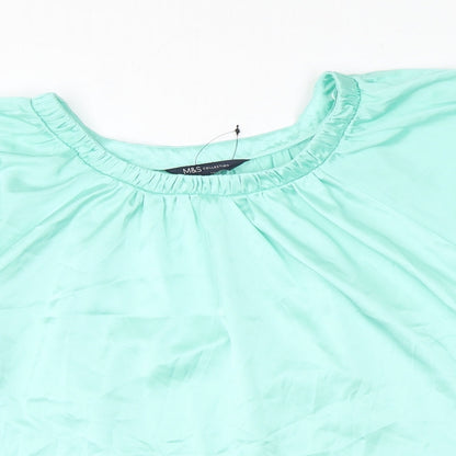 Womens UK Size 6 Marks and Spencer Green Basic Blouse