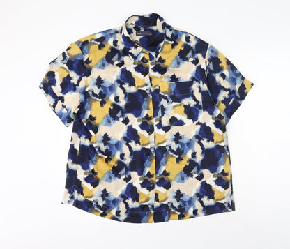 Womens UK Size 14 Marks and Spencer Multicoloured Basic Button-Up