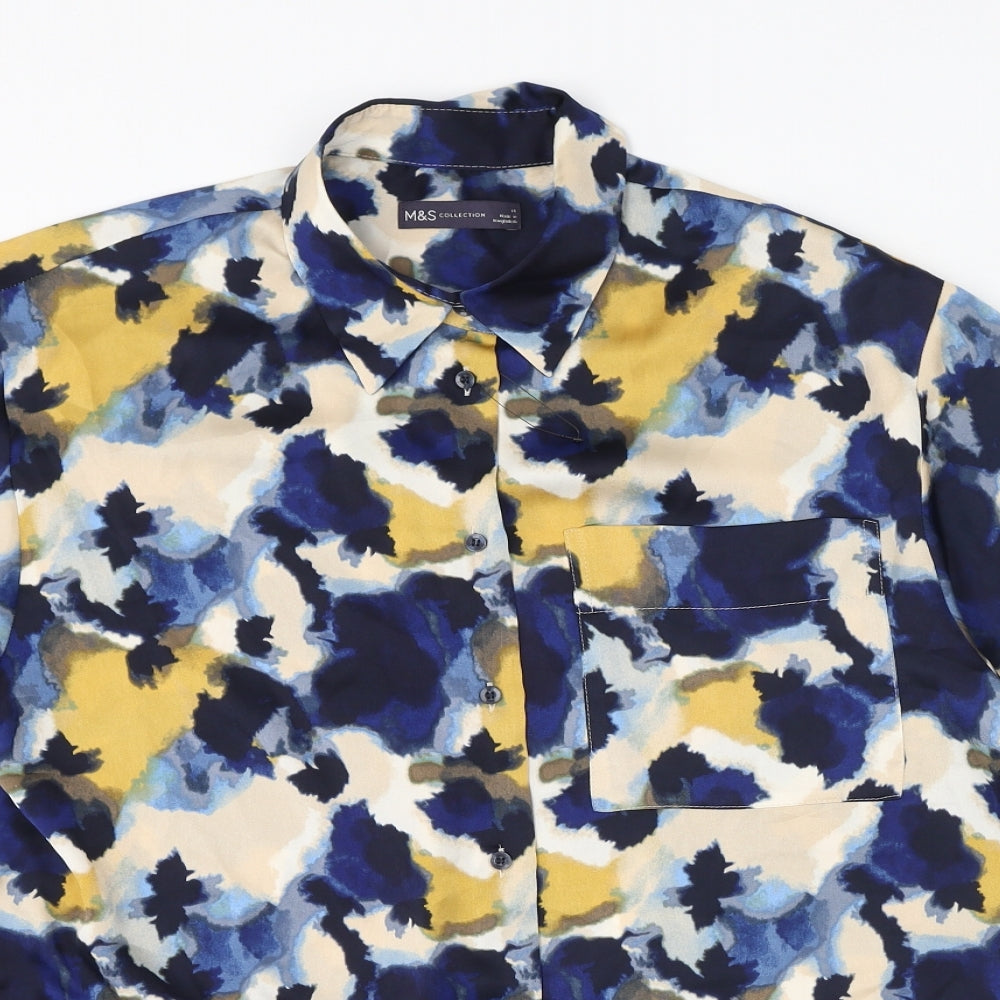 Womens UK Size 14 Marks and Spencer Multicoloured Basic Button-Up