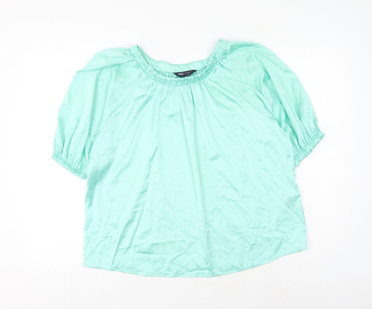 Womens UK Size 8 Marks and Spencer Green Basic Blouse