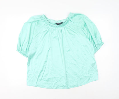 Womens UK Size 8 Marks and Spencer Green Basic Blouse