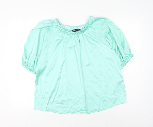 Womens UK Size 8 Marks and Spencer Green Basic Blouse