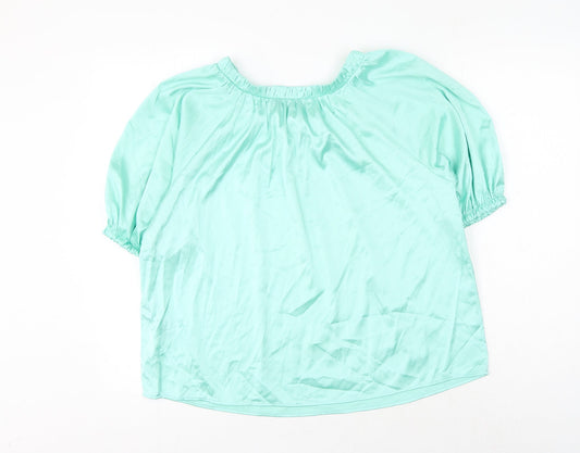 Womens UK Size 8 Marks and Spencer Green Basic Blouse