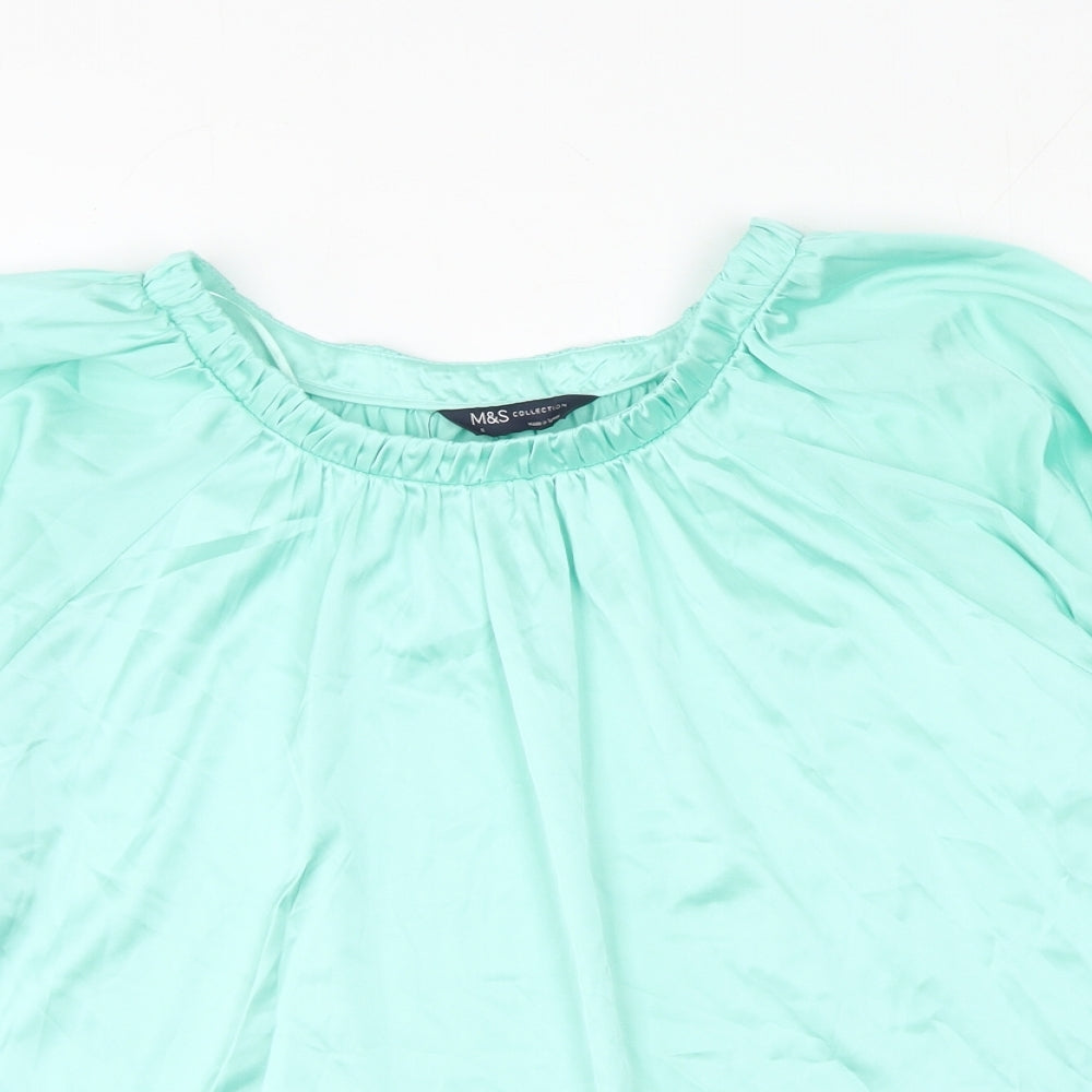 Womens UK Size 8 Marks and Spencer Green Basic Blouse