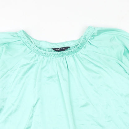 Womens UK Size 8 Marks and Spencer Green Basic Blouse