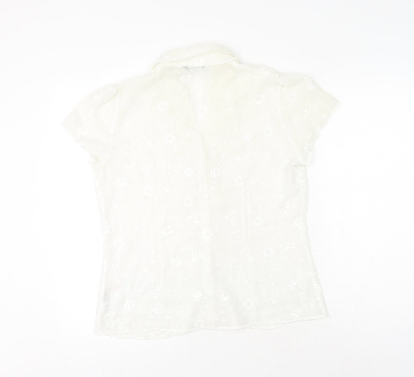 Womens UK Size 14 BHS White Basic Button-Up