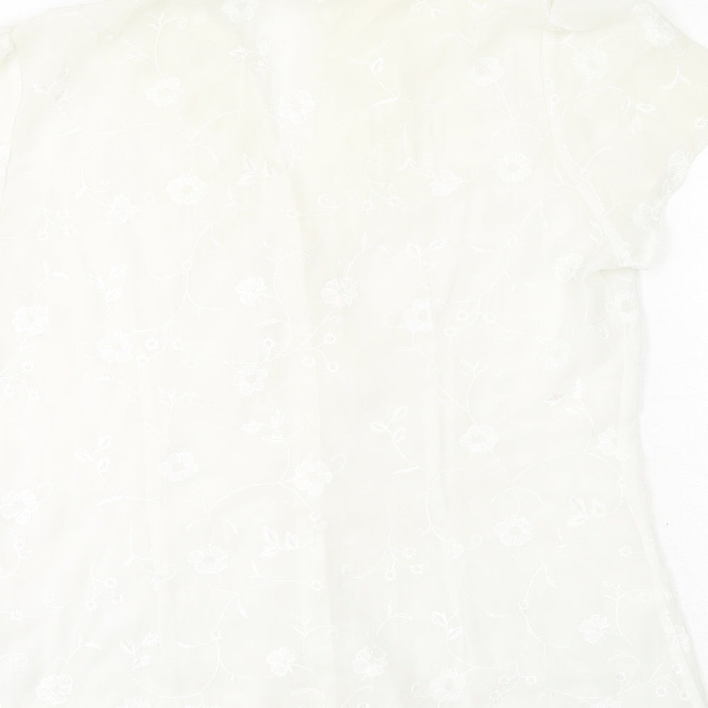 Womens UK Size 14 BHS White Basic Button-Up