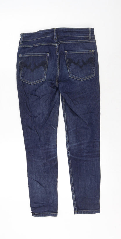 Oasis Womens Blue Cotton Skinny Jeans Size 8 L25 in Regular Zip