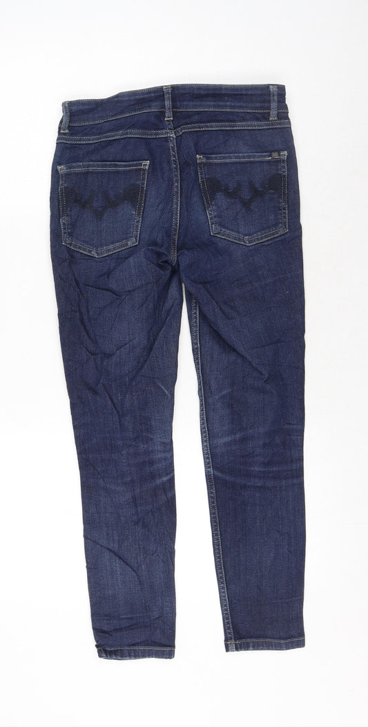 Oasis Womens Blue Cotton Skinny Jeans Size 8 L25 in Regular Zip