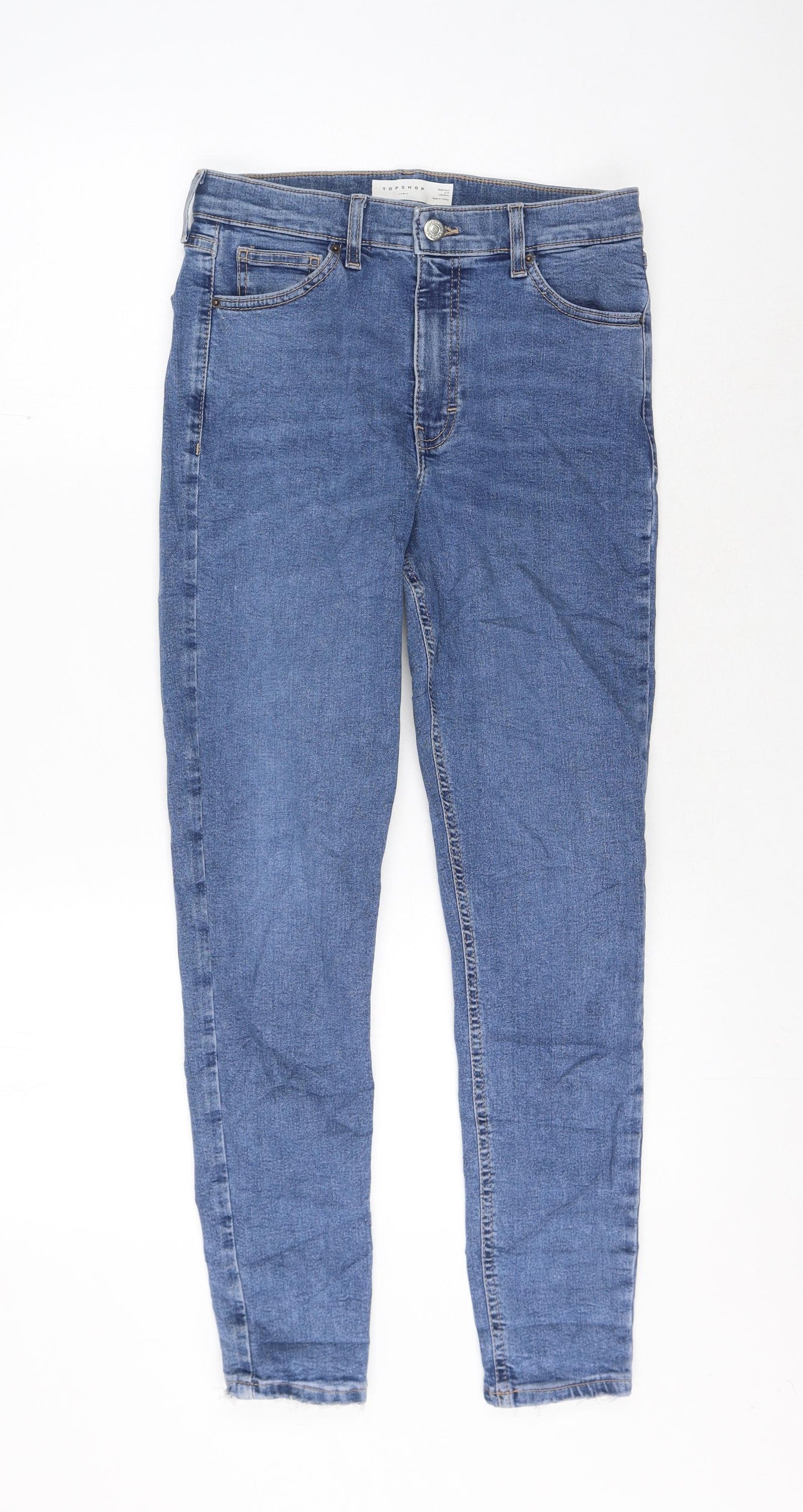 Topshop Womens Black Cotton Skinny Jeans Size 30 in L32 in Regular Zip