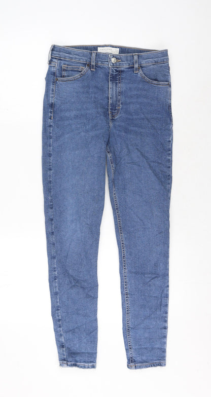 Topshop Womens Black Cotton Skinny Jeans Size 30 in L32 in Regular Zip