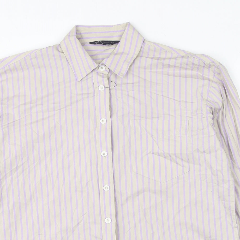 Womens UK Size 6 Marks and Spencer Grey Basic Button-Up