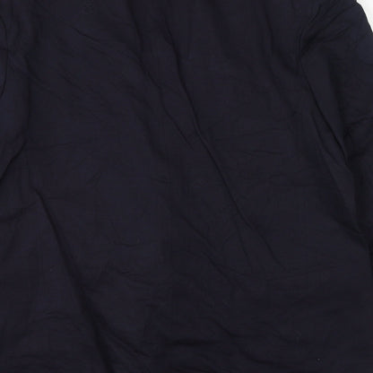 Button Hole Mens Blue Polyester Jacket Suit Jacket Size 46