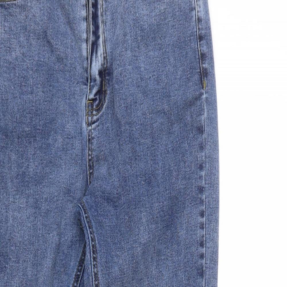 SheIn Womens Blue Cotton Skinny Jeans Size L L26 in Regular Zip