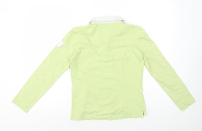 Chervo Womens Green Cotton Basic Polo Size 12 Collared