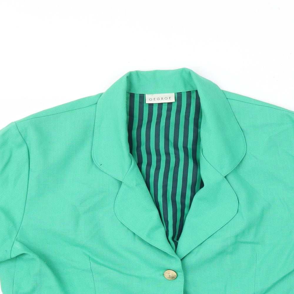 George Womens Green Jacket Size 12 Button
