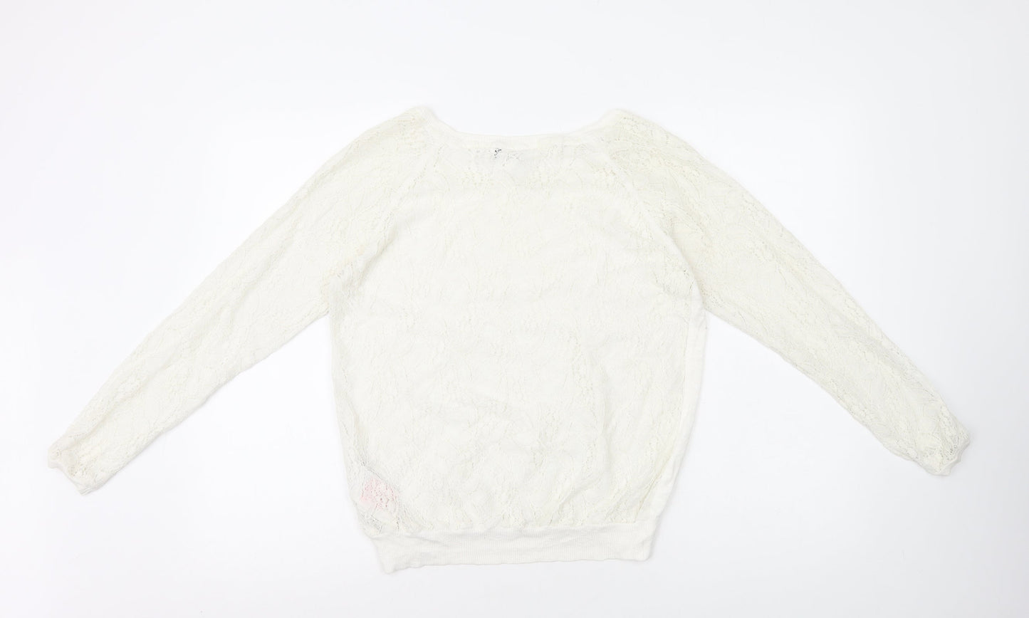 Womens UK Size L Only White Pullover Jumper