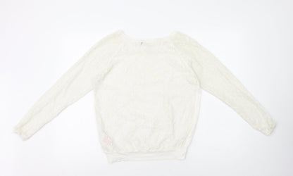 Womens UK Size L Only White Pullover Jumper