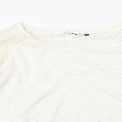 Womens UK Size L Only White Pullover Jumper
