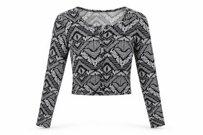 H&M Womens Black Geometric Polyester Basic T-Shirt Size S Scoop Neck