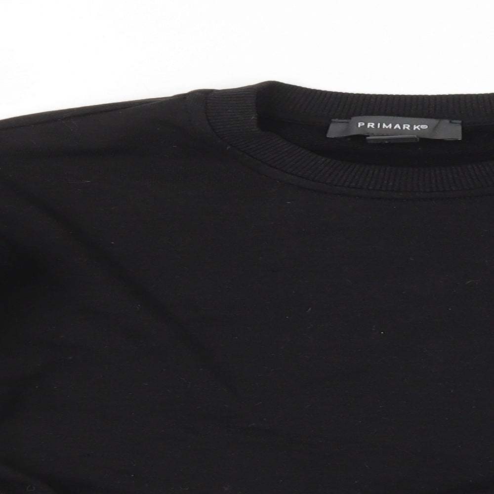 Primark Womens Black Polyester Pullover Sweatshirt Size 2XS Pullover - Ruffle Shoulder