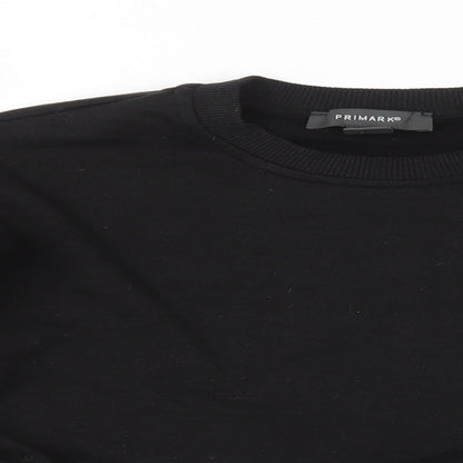 Primark Womens Black Polyester Pullover Sweatshirt Size 2XS Pullover - Ruffle Shoulder
