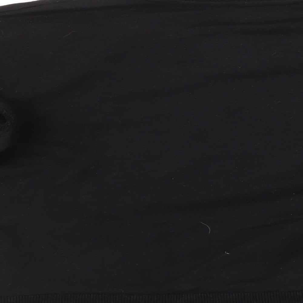 Primark Womens Black Polyester Pullover Sweatshirt Size 2XS Pullover - Ruffle Shoulder