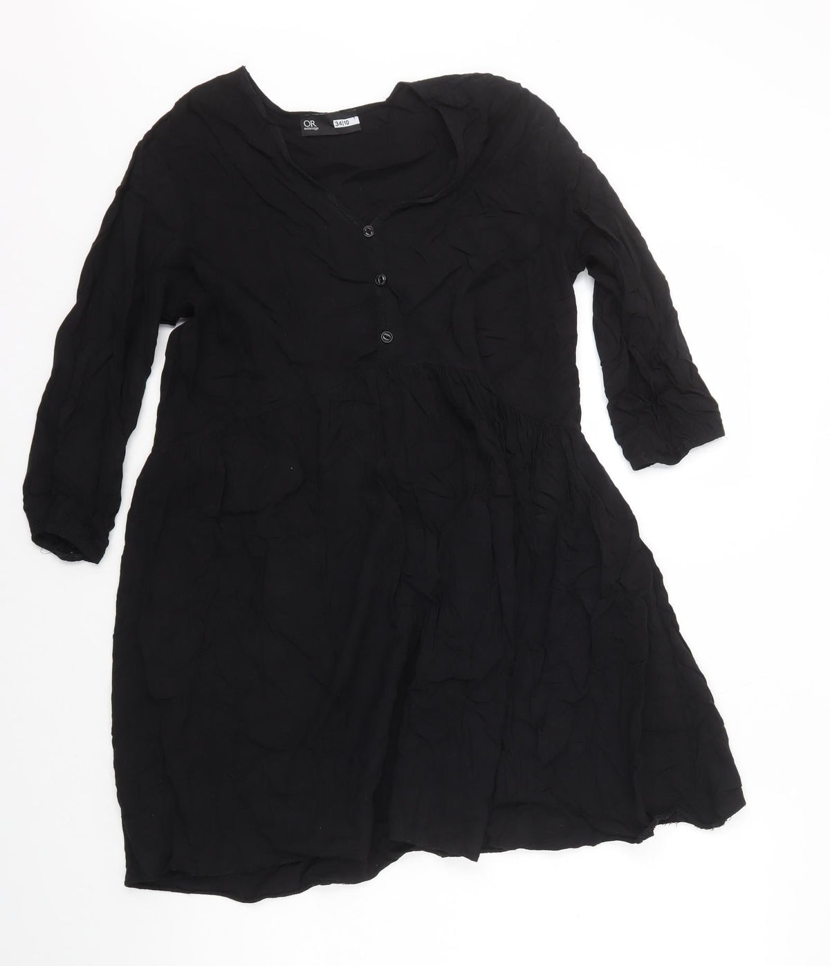 Oakridge Womens Black Viscose A-Line Size 10 V-Neck Pullover