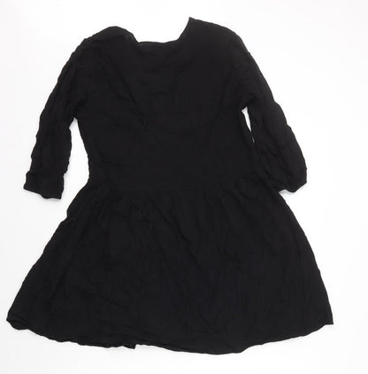 Oakridge Womens Black Viscose A-Line Size 10 V-Neck Pullover