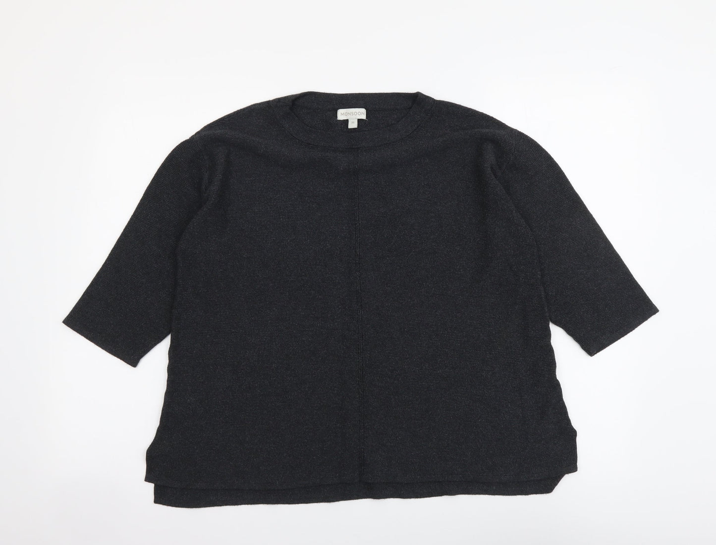 Womens UK Size M Monsoon Grey Henley Jumper