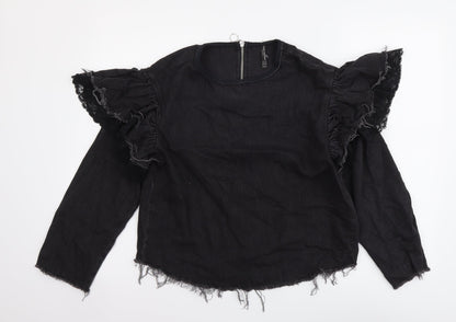 Womens UK Size XS Zara Grey Basic Blouse