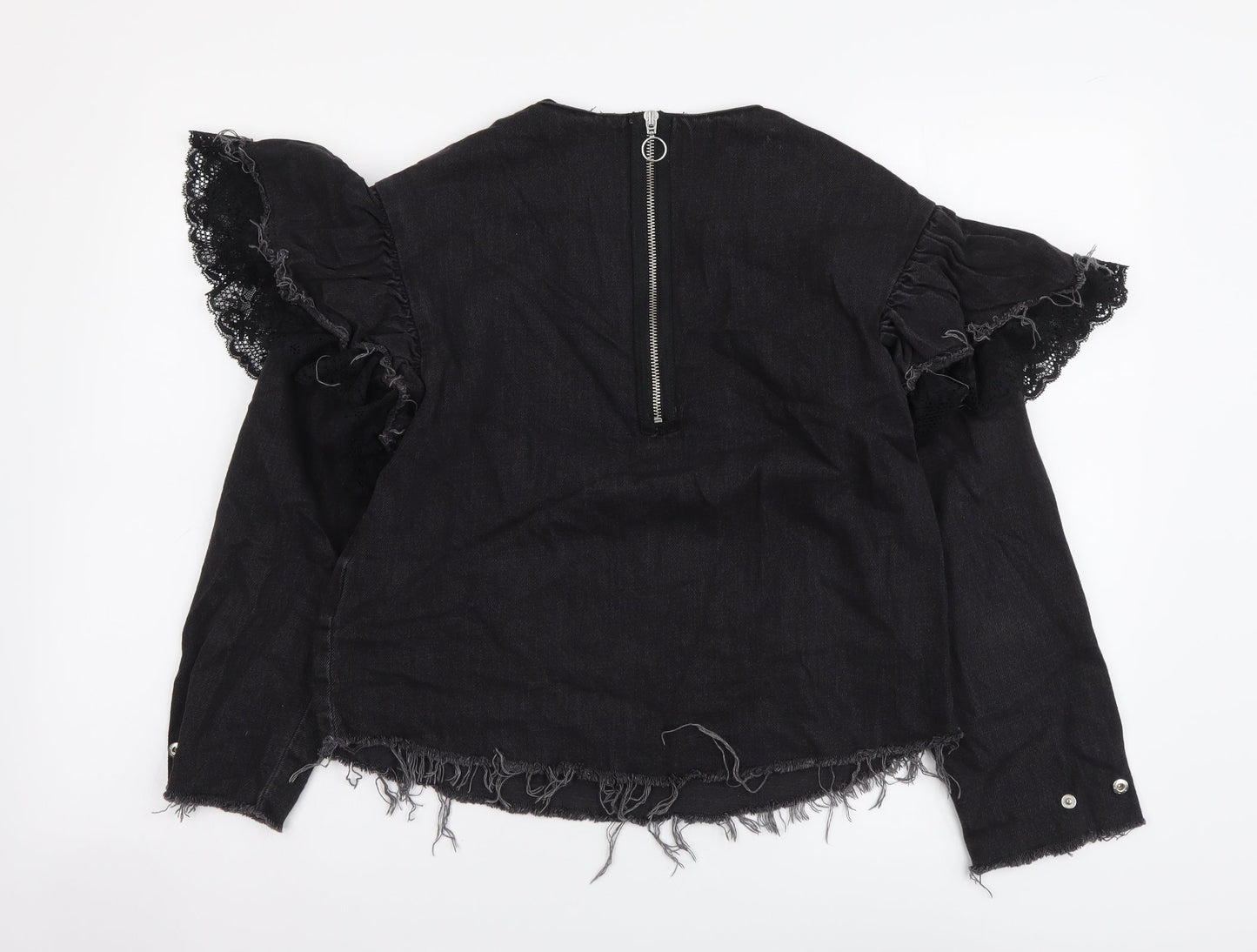 Womens UK Size XS Zara Grey Basic Blouse