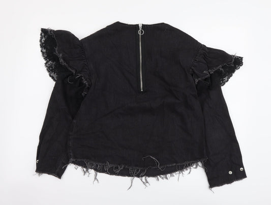 Womens UK Size XS Zara Grey Basic Blouse