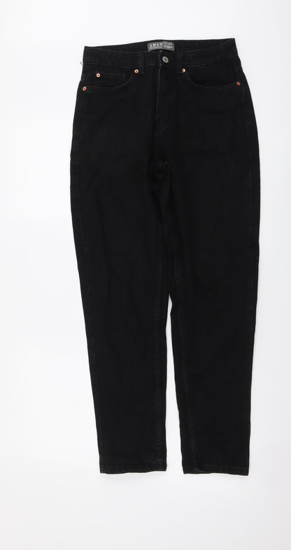 Denim & Co. Womens Black Cotton Mom Jeans Size 8 L28 in Regular Button